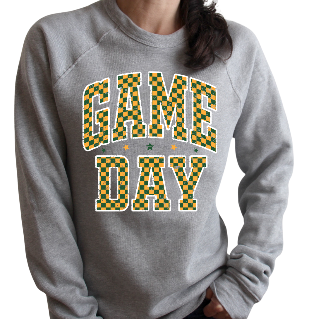 Checkered Game Day Raglan Sweatshirt