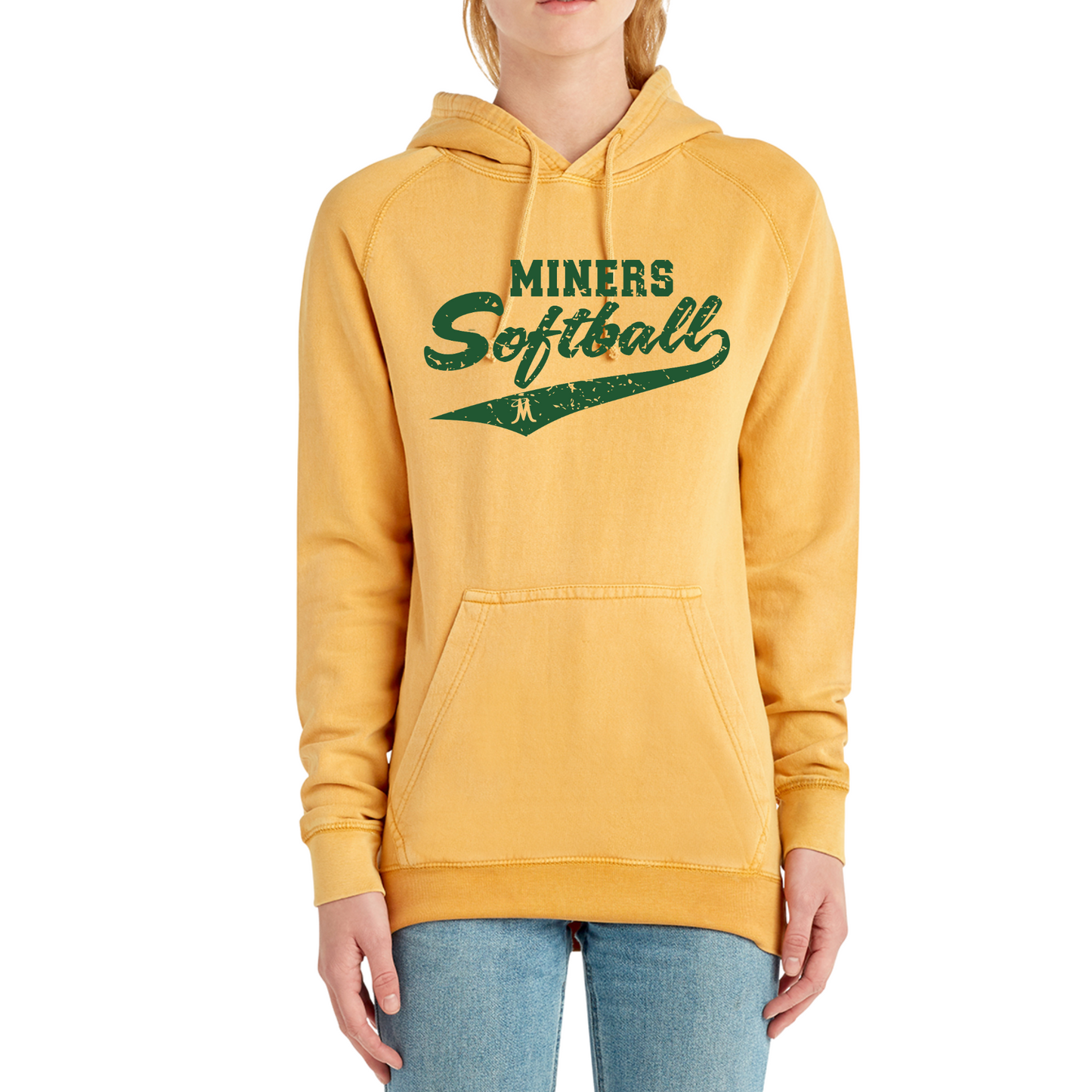 Softball Vintage Wash Hoodie