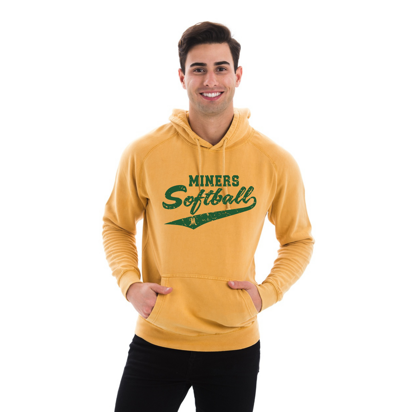 Softball Vintage Wash Hoodie