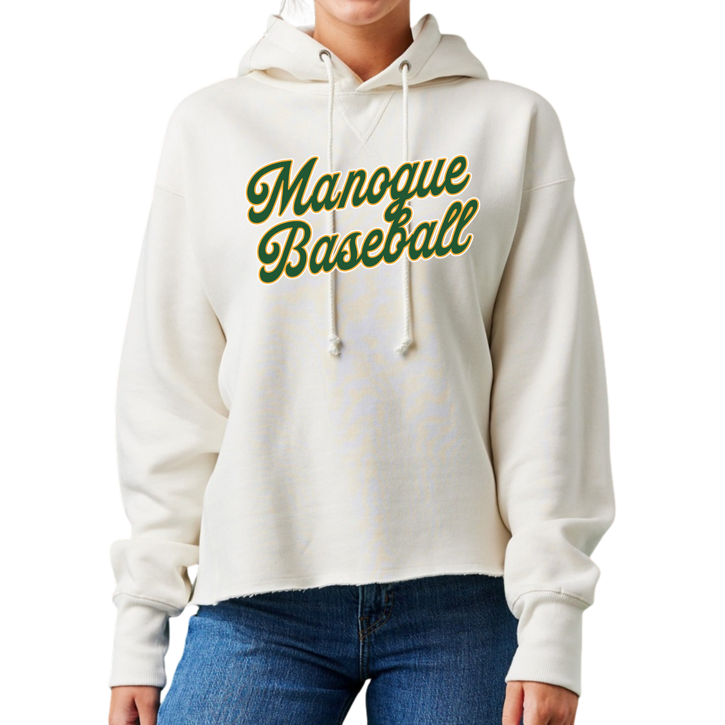 Ladies Boxy Pullover Hoodie Baseball