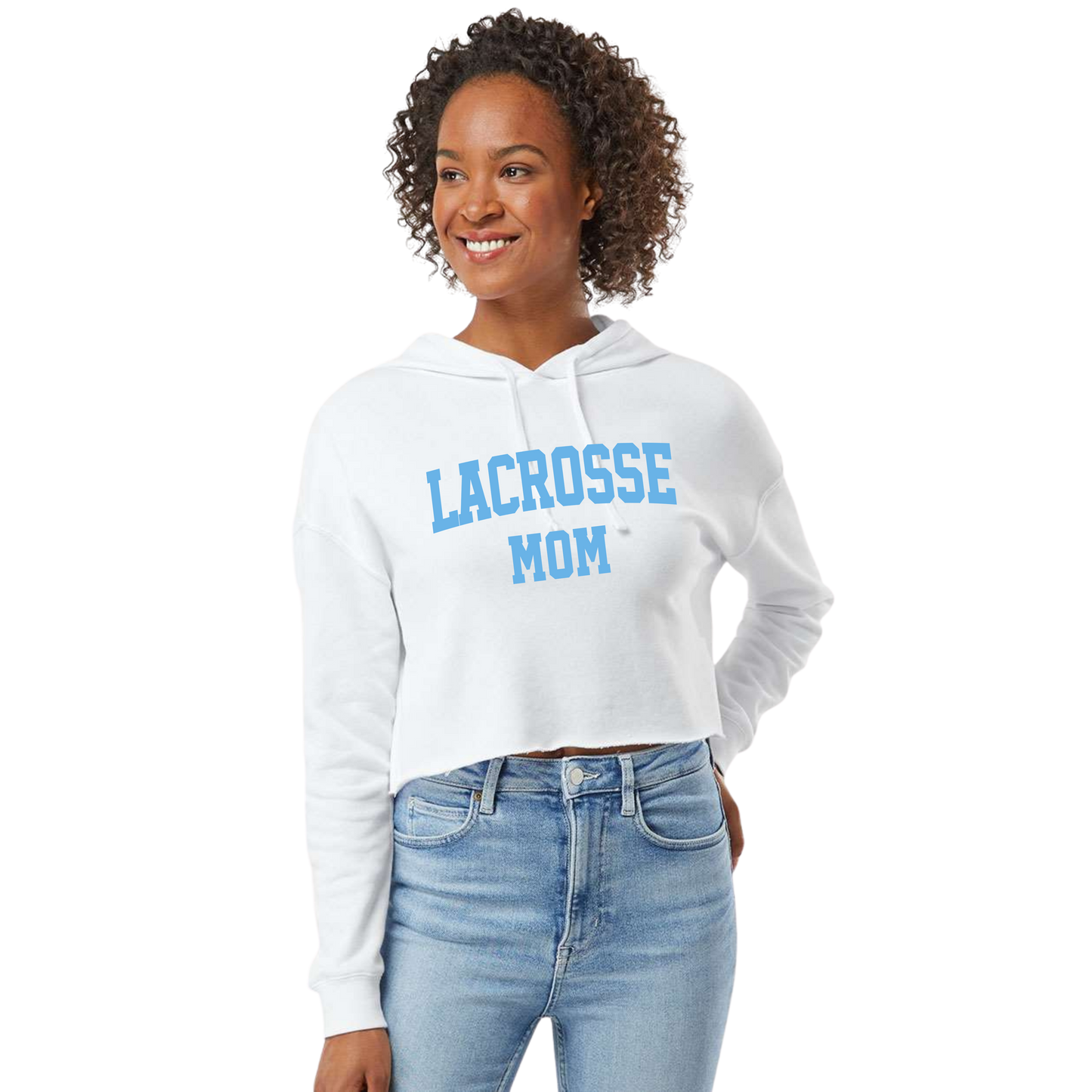 Women’s Lightweight Crop Hooded Sweatshirt - Lacrosse Mom