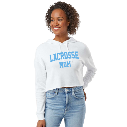 Women’s Lightweight Crop Hooded Sweatshirt - Lacrosse Mom