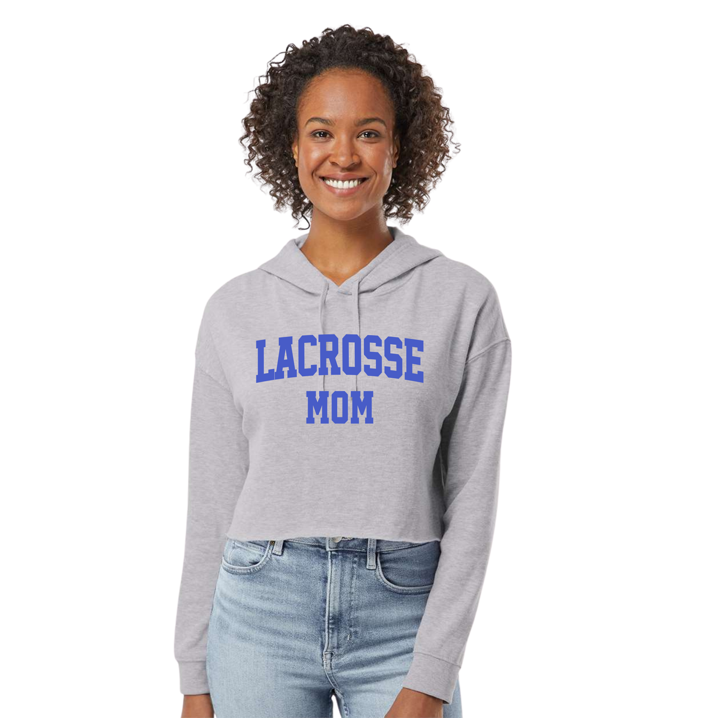 Women’s Lightweight Crop Hooded Sweatshirt - Lacrosse Mom