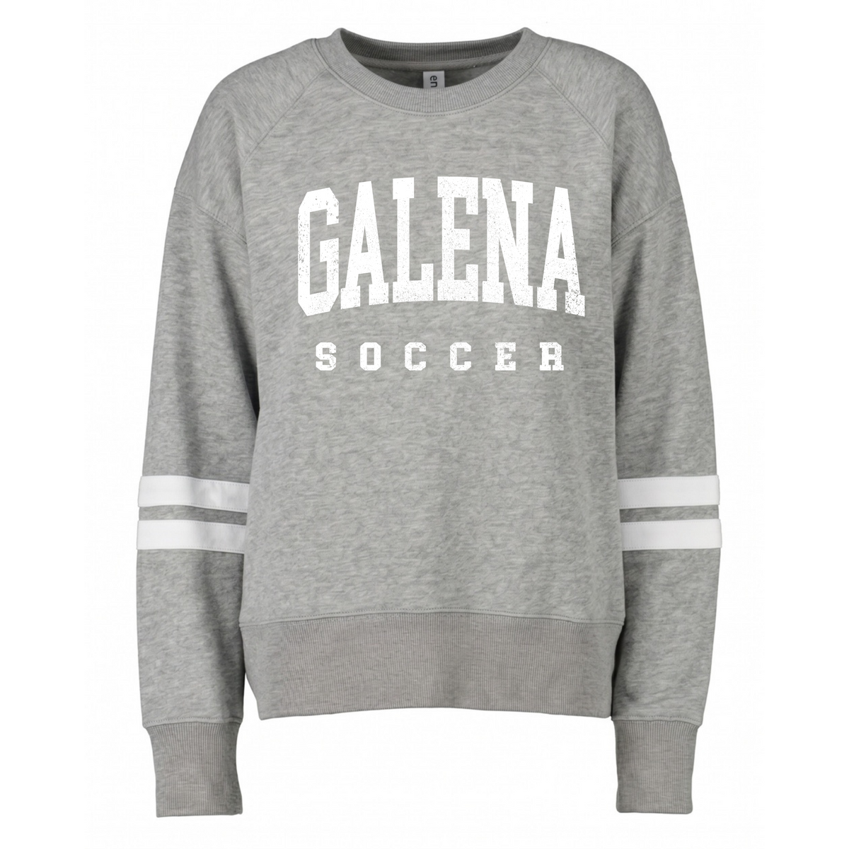 Ladies Striped Boxy Varsity Distressed Galena