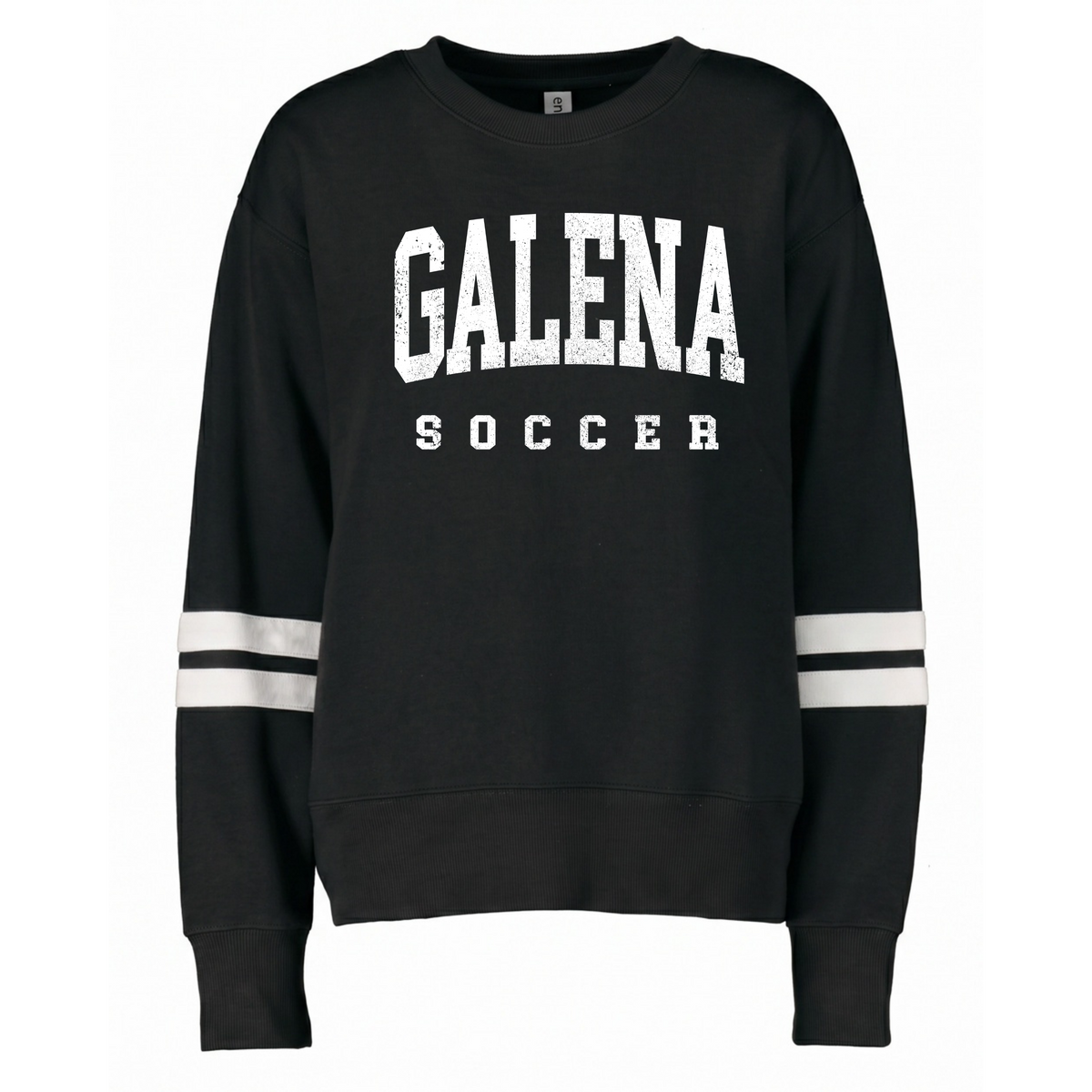 Ladies Striped Boxy Varsity Distressed Galena