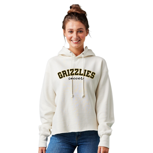 Ladies Boxy Pullover Hoodie - Polka Dot Grizzles Soccer